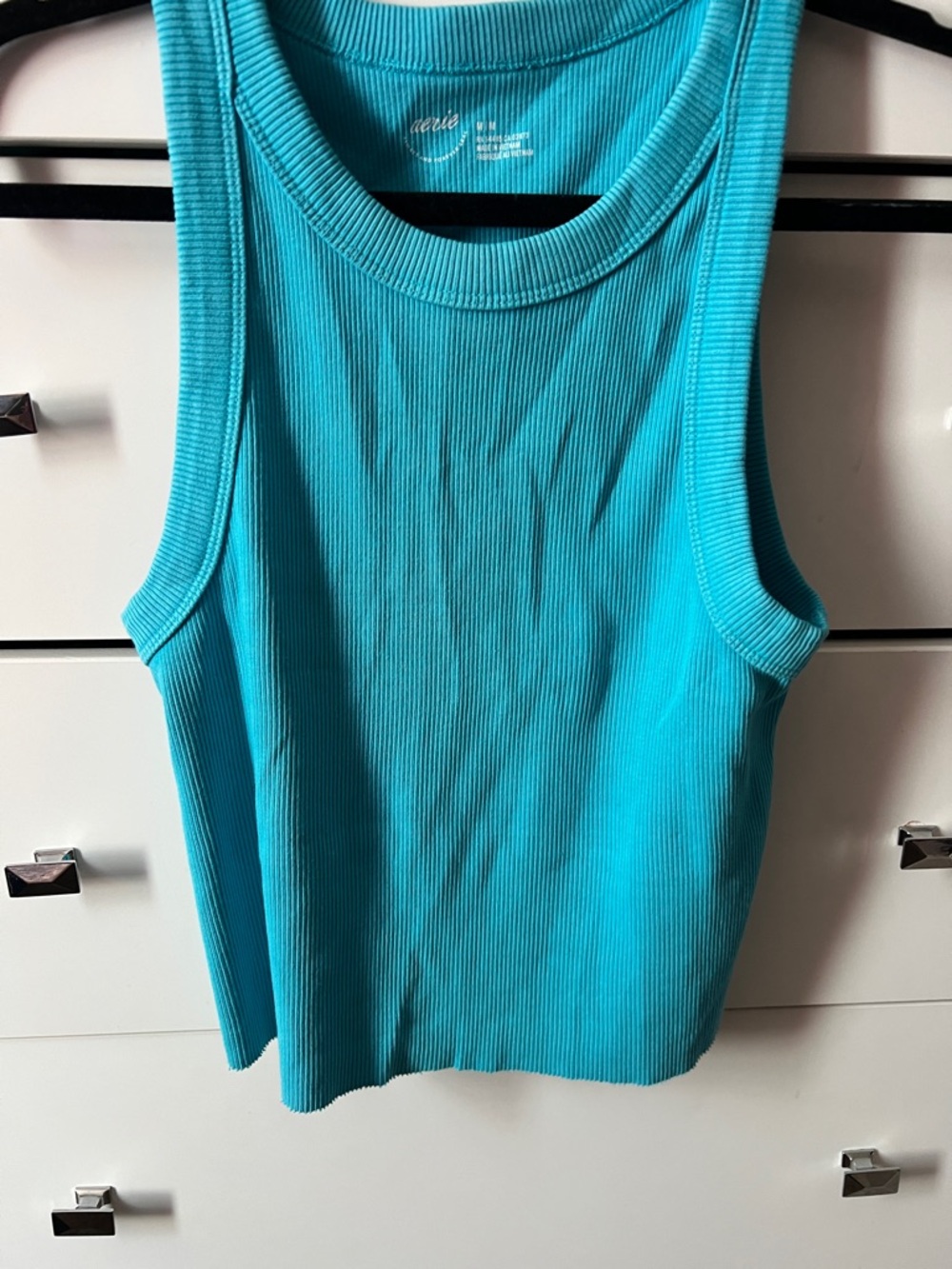 aerie Ribbed Tank Top — Turquoise Blue